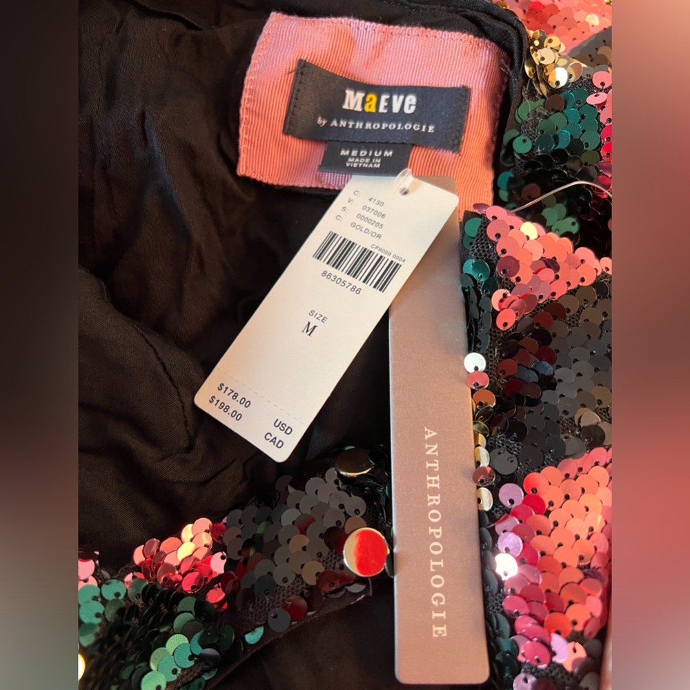 Maeve Long-Sleeve Mock-Neck Sequin Mini Dress - Picture 14 of 14